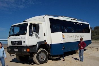 Photo of the 4wd bus transportation on the kgari explorer tour