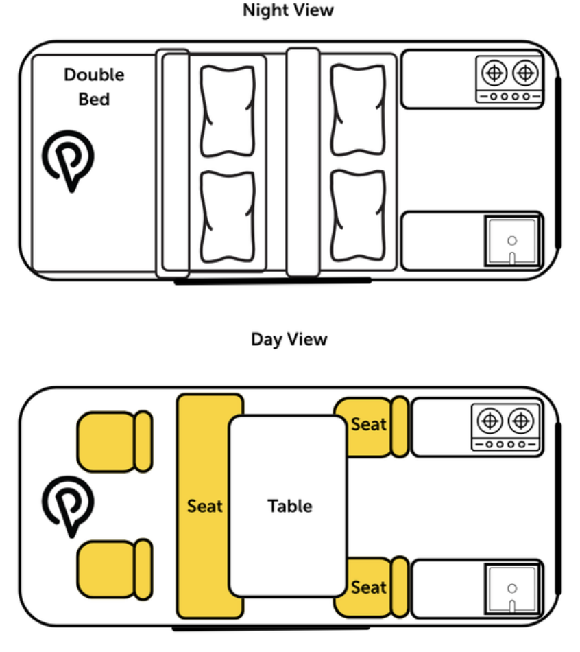 Hi top campervan layout blue print