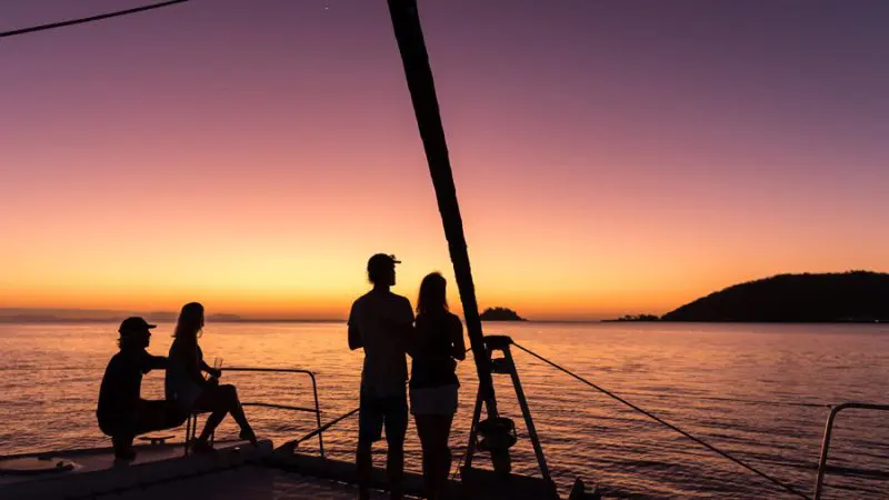 Whitsundays Getaway sailing boat at sunset