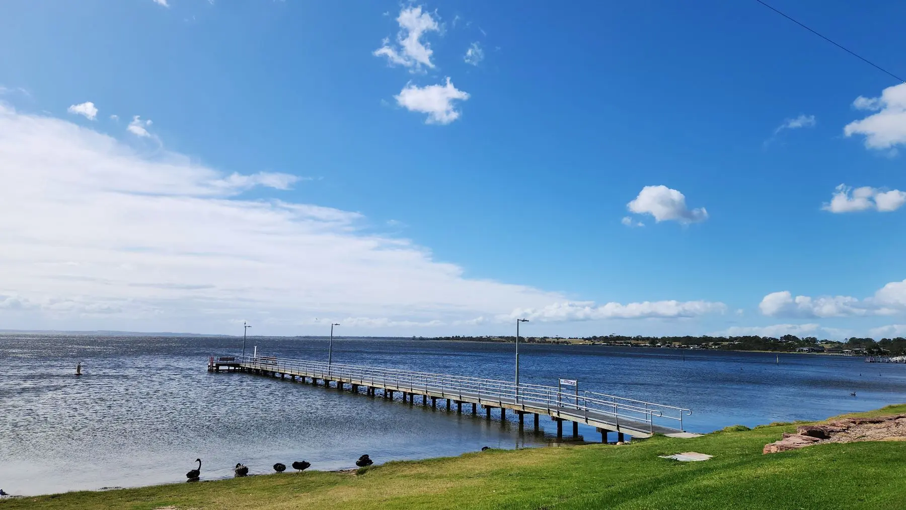 jetty off the dock of eagle point located right outside campervan park