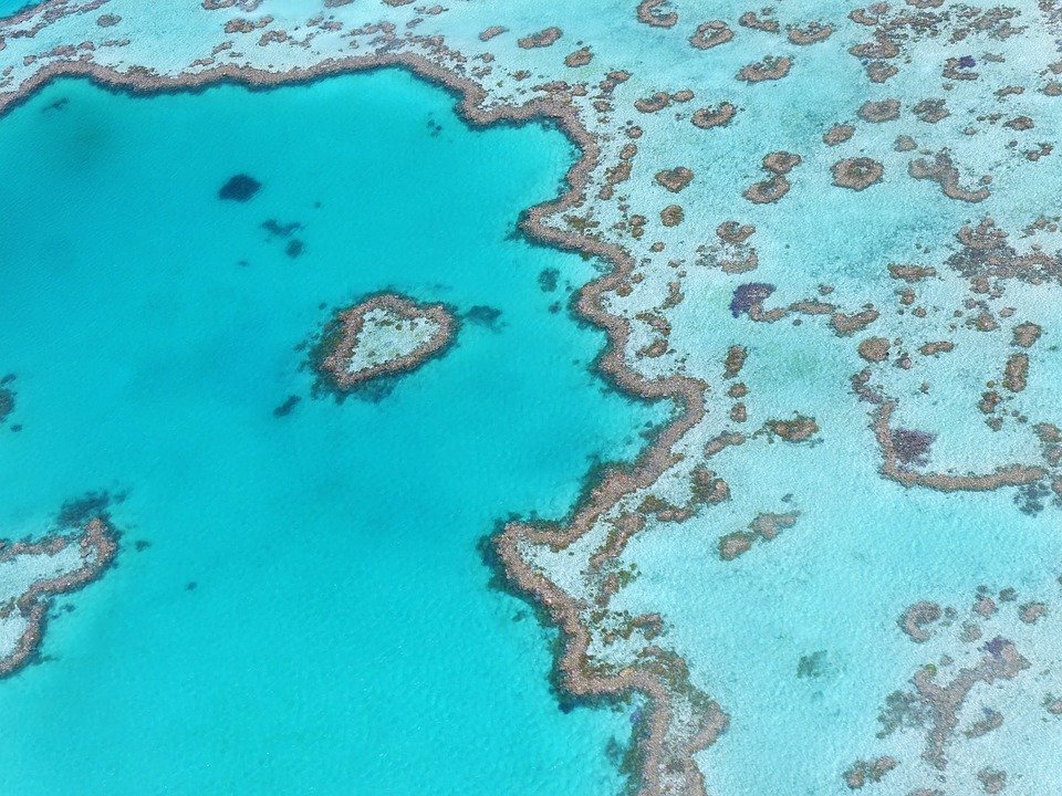 Flight over the Great Barrier Reef