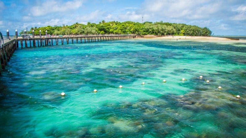 Experience crystal-clear turquoise waters, scenic long pier, and vibrant Green Island on the Full Day Green Island 11am Departure tour.