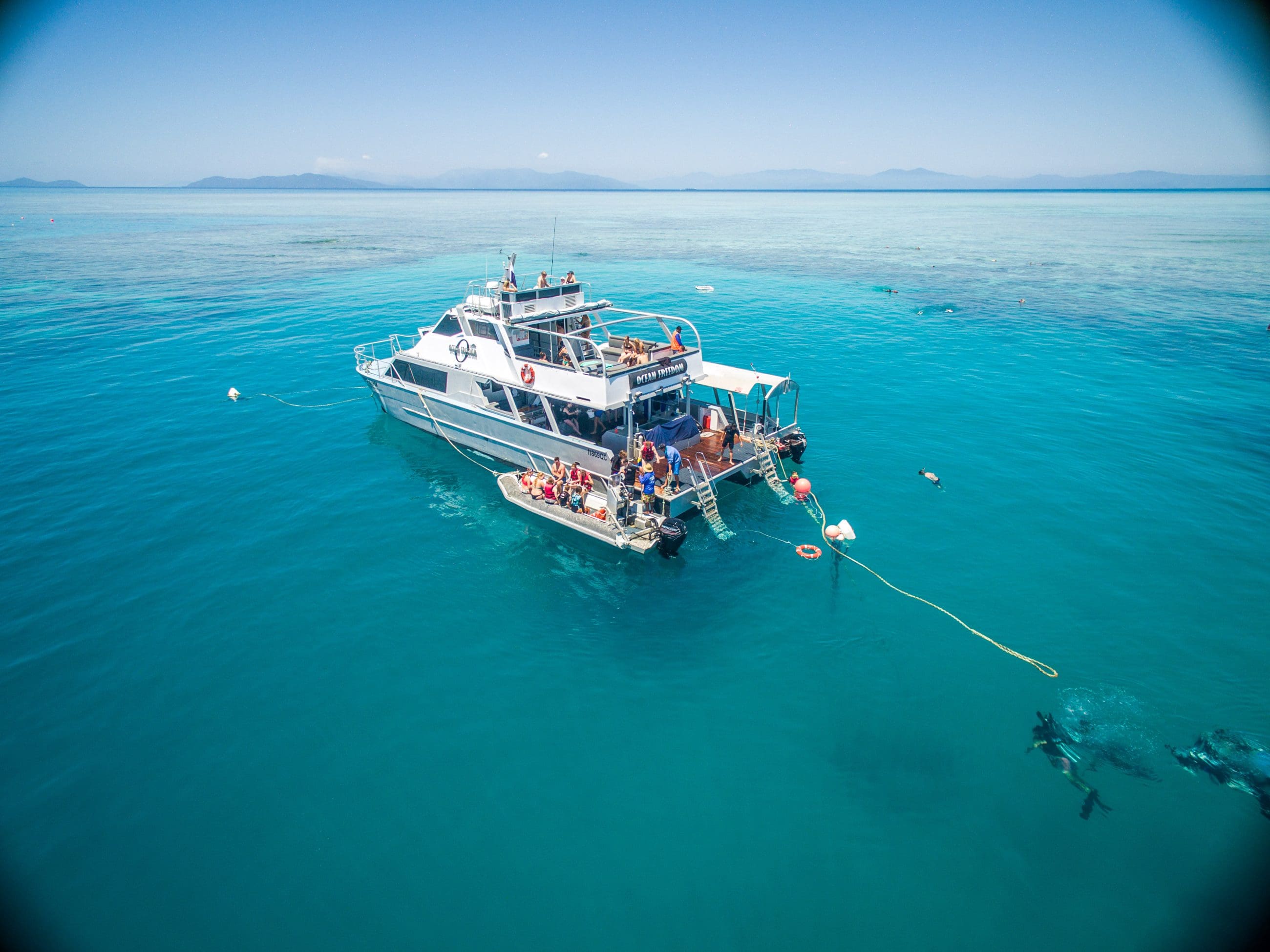 ocean freedom boat in the ocean