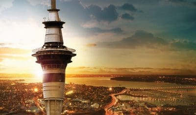 Experience Auckland’s iconic observation tower at sunset, featuring stunning city views, waterfront vistas, and an exclusive private tour.