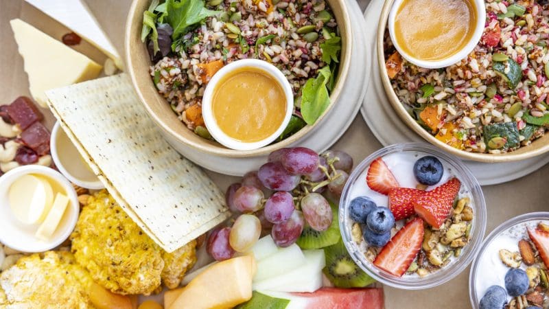 Vibrant bowls of nutrient-rich healthy foods, ideal for fuelling your 1 Day Peninsula Hot Springs Spa Entry Shuttle Bus adventure.