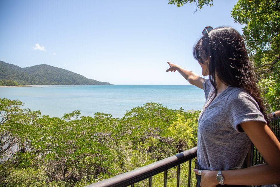 girl admiring the daintree rainforest views