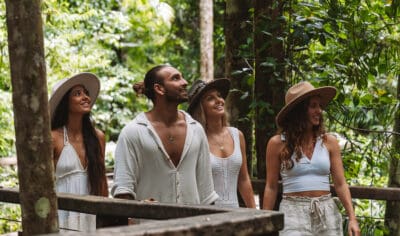 tour group exploring rainforests on australias east coast